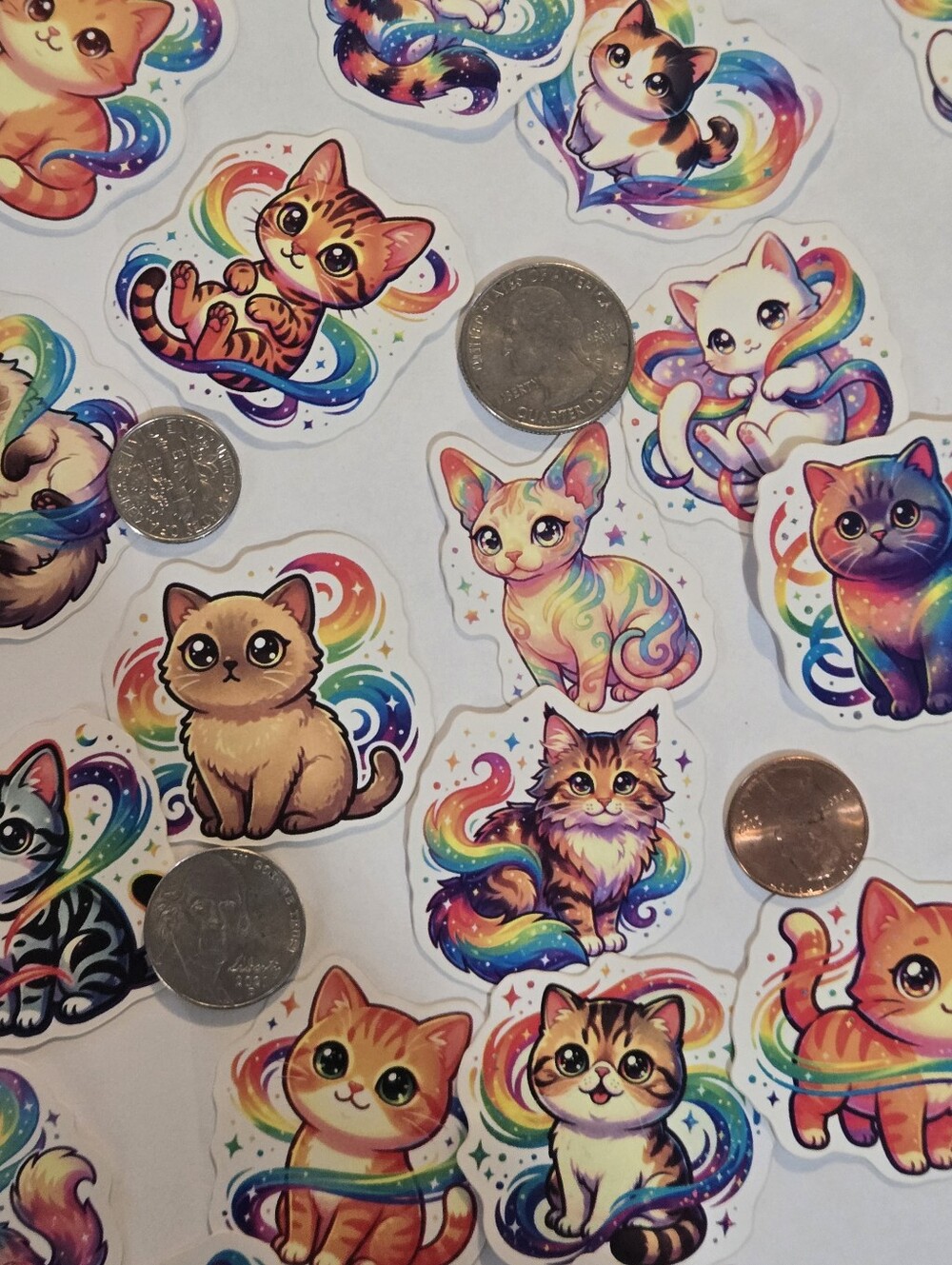 Cats With Rainbow Background Sticker Set - Multicolor - Picture 5 of 8